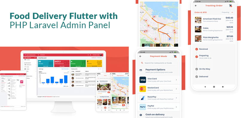 Food Delivery Flutter with laravel Admin